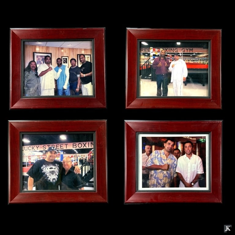 Lot Of 4 Photos Of Kris With Various Boxers: Lot of 4 framed photos of Kris with various boxers. Minor wear on all frames, otherwise in good condition. All frames measure 11 1/2" x 13 1/4" 4B