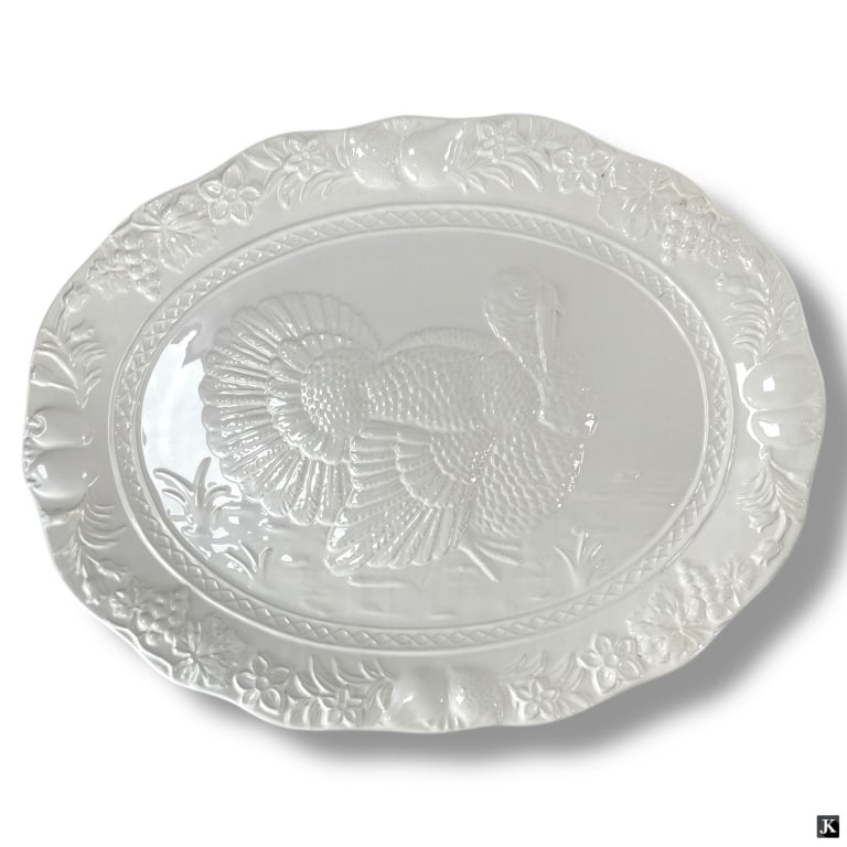 2 Large White Ceramic Serving Dishes - 3