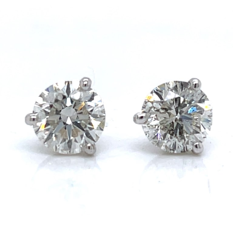 14K White Gold GIA Certified 4.01 Ct. Diamond Stud: Item # 13303 Category Earrings 14K White Gold GIA Certified 4.01 Ct. Diamond Stud Earrings Weighing 2.7 grams Set with a GIA Certified 2.00 Ct. Diamond J Color, I1 Clarity GIA #1236660575 Along with a