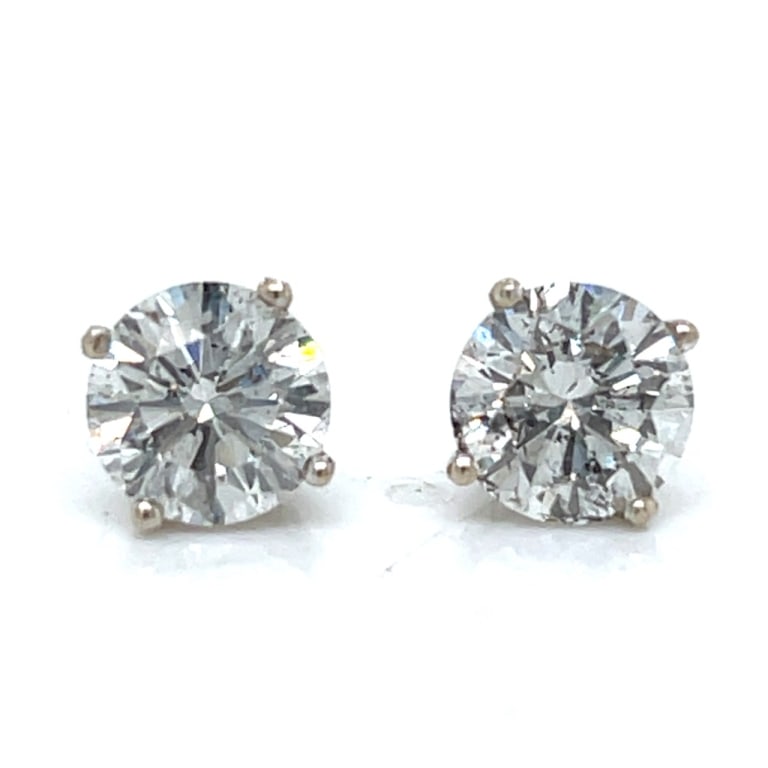 14K White Gold 3.26 Ct. Diamond Stud Earrings (1 of 3)