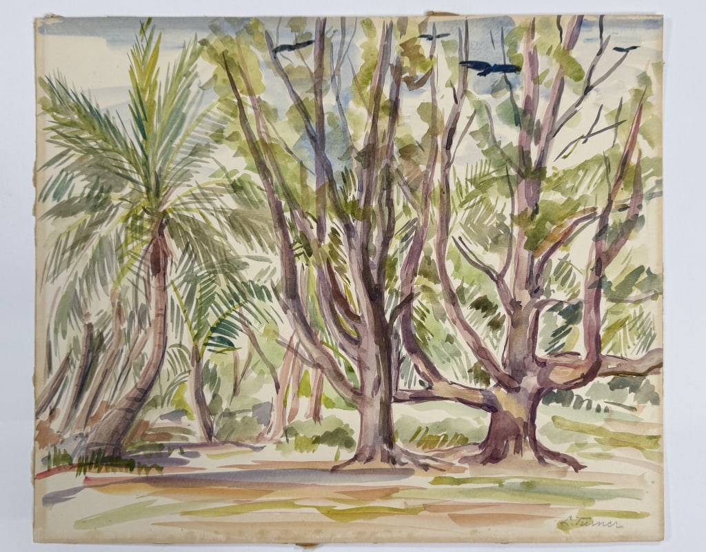 L. Turner (20th C.) Watercolor/Paper (1 of 6)