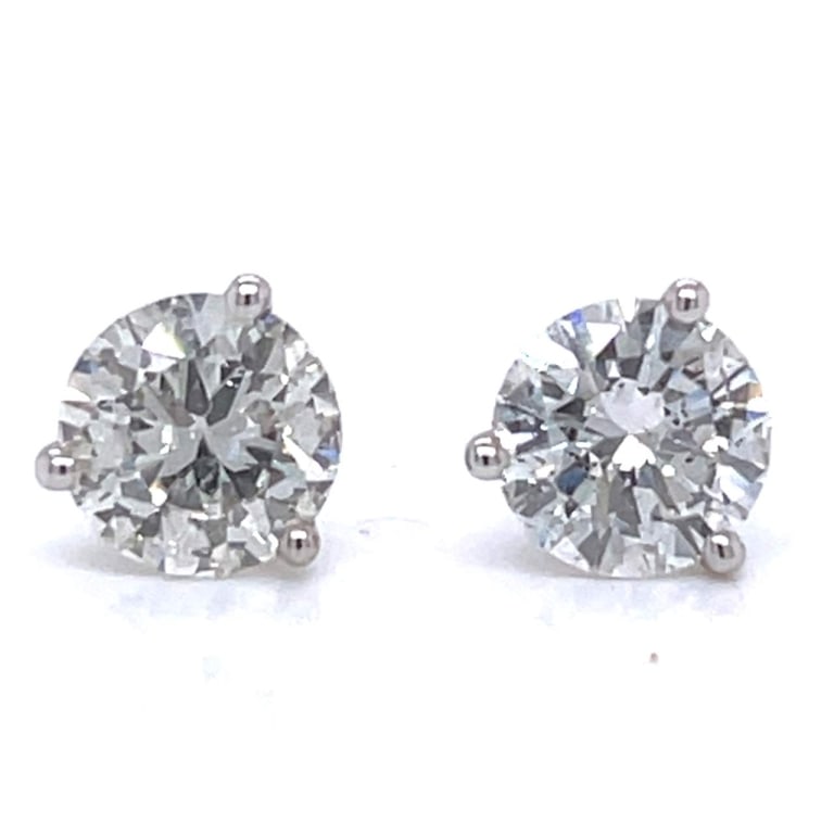 14K White Gold 2.77 Ct. Diamond Stud Earrings (1 of 2)