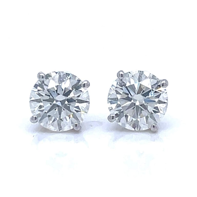 14K White Gold 2.42 Ct. Diamond Stud Earrings: Item # 10798 Category Earrings 14K White Gold 2.42 Ct. Diamond Stud Earrings Weighing 1.6 grams Set with 2 Diamonds weighing 2.42 Ct. J Color, VS1-VS2 Clarity Studs