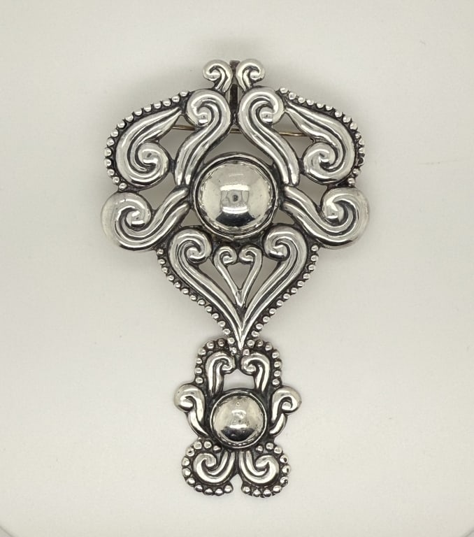 Vintage 925 Sterling Silver Decorative Brooch (1 of 5)