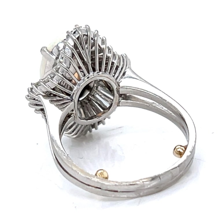 Platinum Opal & Diamond Ring - 3