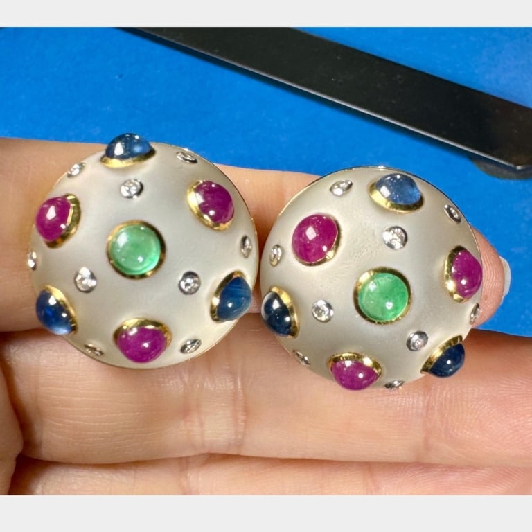 TRIANON 18K Yellow Gold Ruby, Emerald, Sapphire, a (1 of 3)