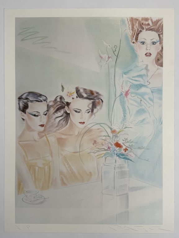 Pater Sato (1945-1994) AP Signed Lithograph: Pater Sato, Japanese (1945-1994) artist proof signed lithograph "Flower". Signed lower right and 'AP' written lower left. In good condition. Measures 25" x 19"