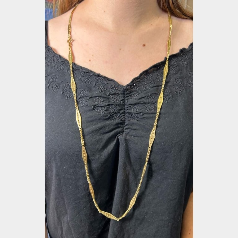 1950’s 18K Yellow Gold Necklace: Item # 11028 Category Necklaces 1950’s 18K Yellow Gold Necklace Weighing 39.0 grams 35 inches in length