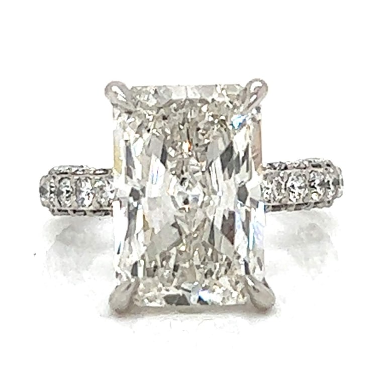 Platinum 8.01 Ct. IGI Certified Lab Grown Diamond: Item # 10518 Category Rings Platinum 8.01 Ct. IGI Certified Lab Grown Diamond Ring Weighing 11.1 grams Set with a 8.01 Ct. IGI Certified Emerald-cut Diamond G Color, VS1 Clarity Ring Size 6