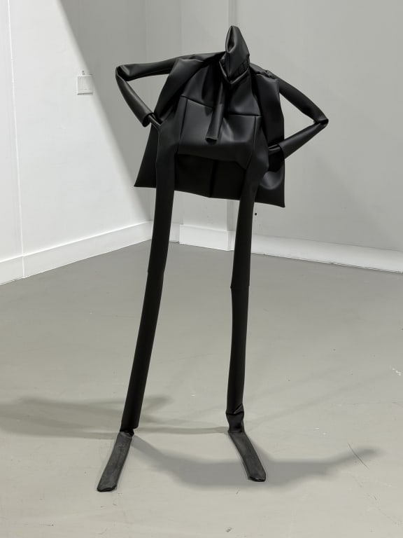 William King Onward, 2003 Vinyl and aluminum: William King Onward, 2003 Vinyl and aluminum Measures 63 x 24 x 19 in. (160.02 x 60.96 x 48.26 cm)KING0038 Figurative sculpture constructed in vinyl and aluminum, depicting an elongated, stylized huma