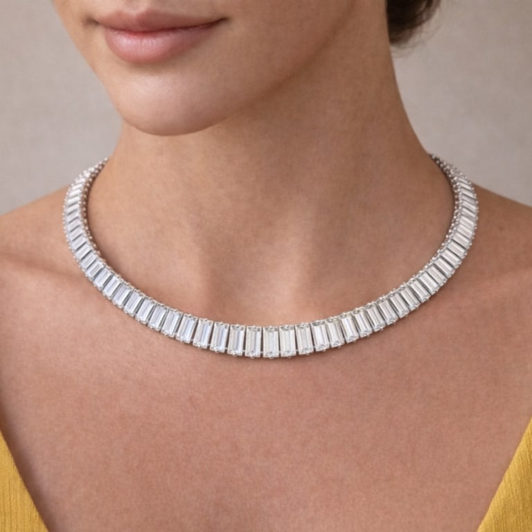 1960’s Platinum 50.00 Ct. Diamond Necklace: Item # 10268 1960’s Platinum 50.00 Ct. Diamond Necklace Weighing 87.0 grams Set with 134 Diamonds weighing app. 50.00 Ct. F-G Color, VVS-VS Clarity 15.25 inches in length