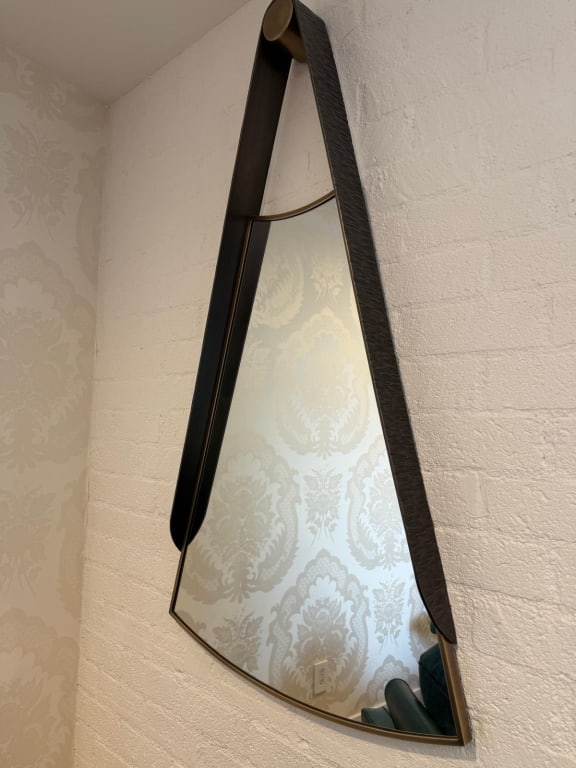 Brass custom mirror: Brass custom mirror Dimensions: 52" tall PICK UP LOCATION - WEST LA, LOS ANGELES