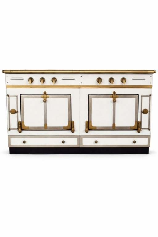 La Cornue Chateau 165 63" Dual Fuel Range: La Cornue Chateau 165 63" Dual Fuel Range La Cornue Chateau 165 63” Dual Fuel Range. Perfect working condition. Dimensions: Height 36" Depth 28" Width 63"