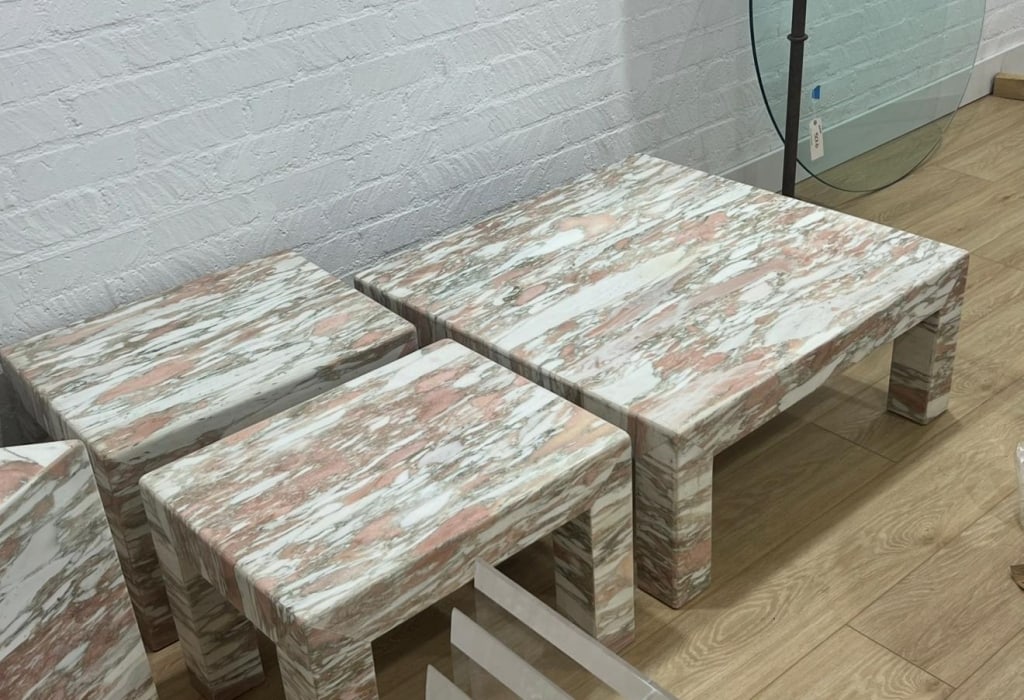 Set of two side marble tables and 1 coffee table: Set of two side vintage marble tables and 1 coffee table PICK UP LOCATION - WEST LA, LOS ANGELES