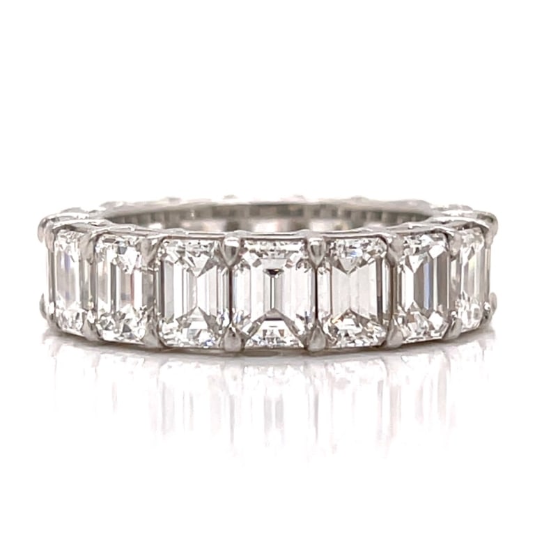 Platinum 12.60 Ct. Emerald-cut Diamond Eternity Ri (1 of 3)