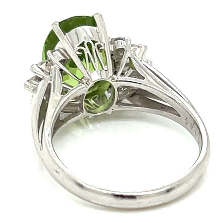 Platinum Peridot & Diamond Ring - 3
