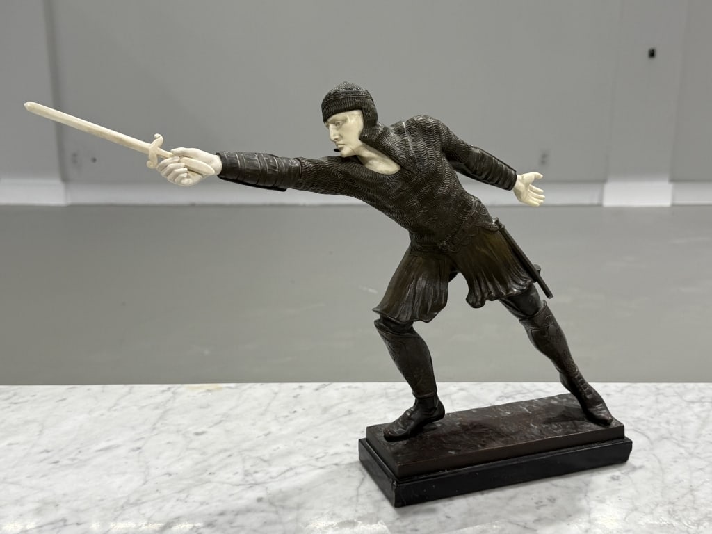 Rudolf Kuchler "Knight": Rudolf Kuchler "Knight" Bronze Measures 16 Inches high x 4 x 9 inches.