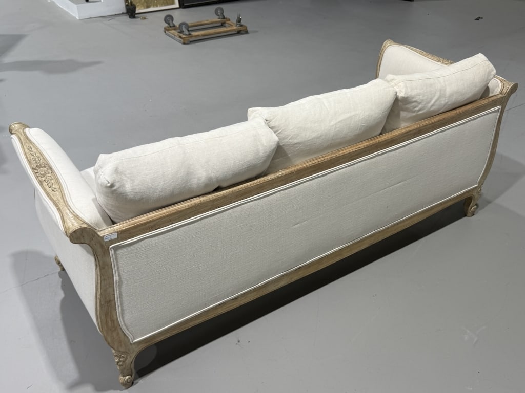 French Belgian Linen Sofa - 10