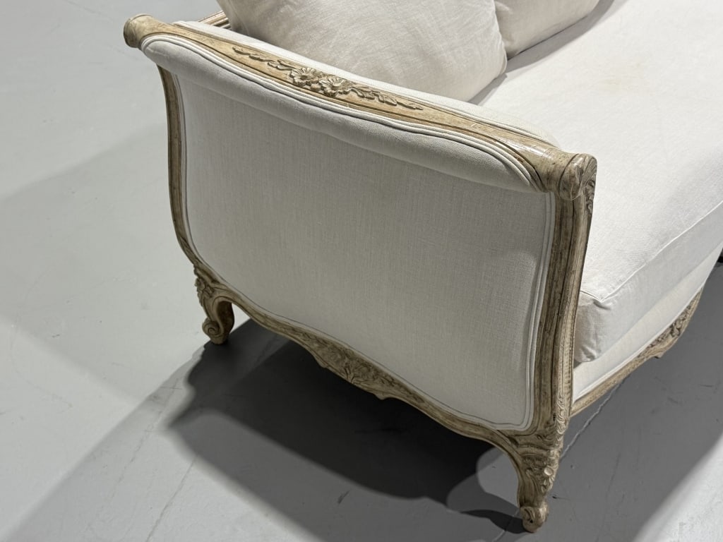 French Belgian Linen Sofa - 11