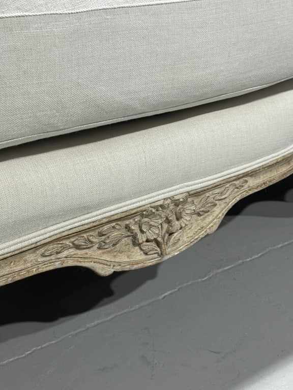 French Belgian Linen Sofa - 3