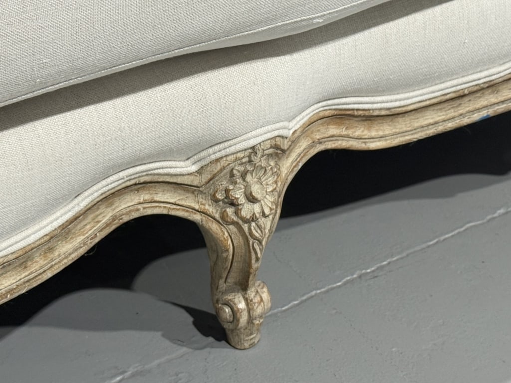 French Belgian Linen Sofa - 4