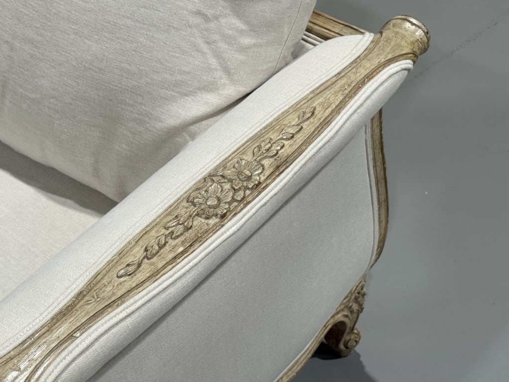 French Belgian Linen Sofa - 5