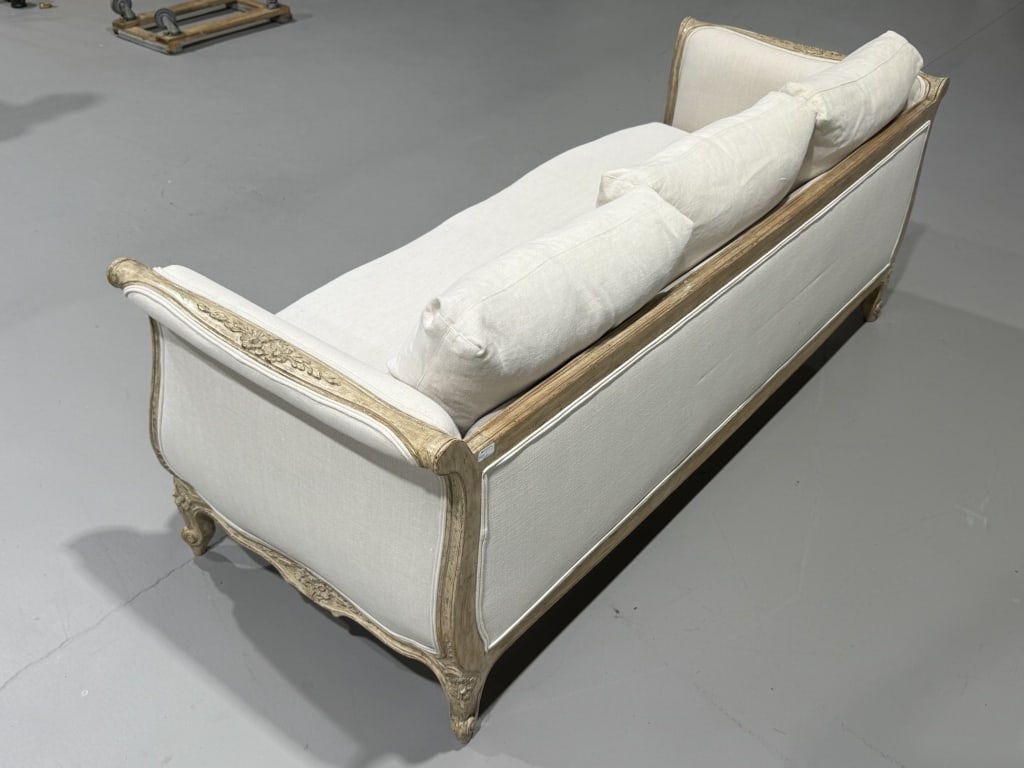 French Belgian Linen Sofa - 7