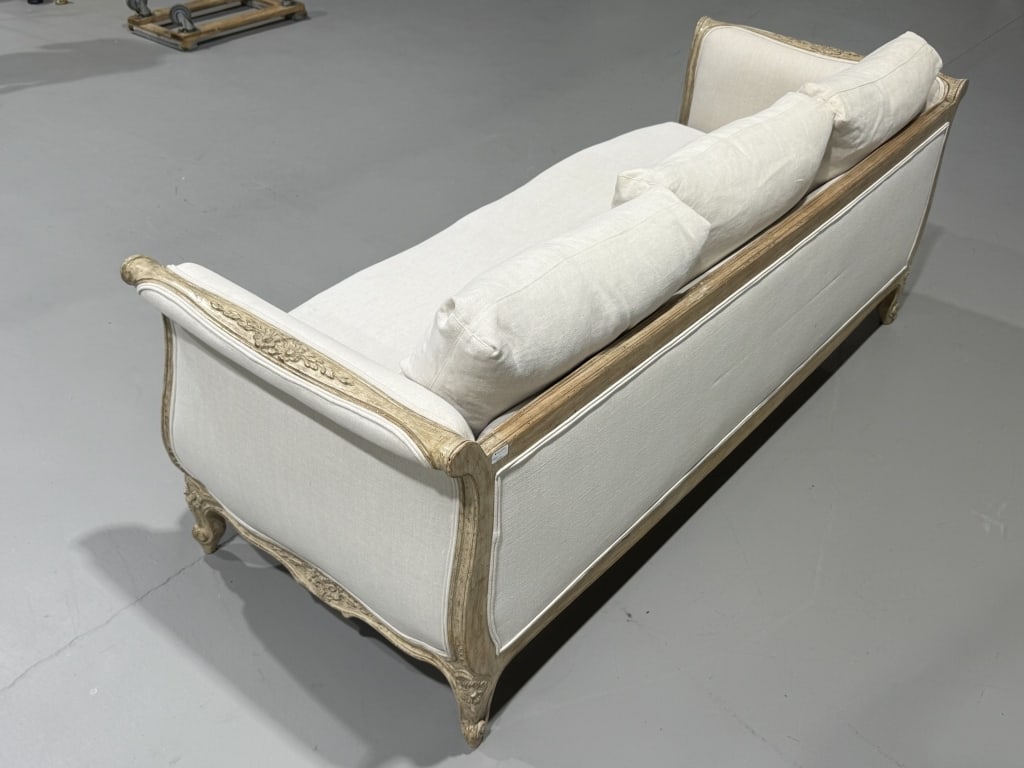 French Belgian Linen Sofa - 8