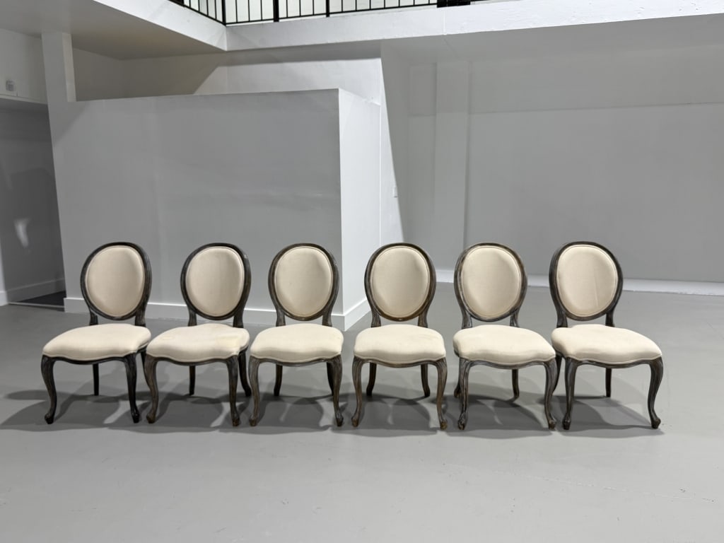 Antique French Country Dining Chairs, Set of Six: Antique French Country Dining Chairs, Set of Six. Measures 38 1/2 inches high x 19 1/2 inches deep x 20 1/2 inches approx. Seat Height - 18 1/2 inches.