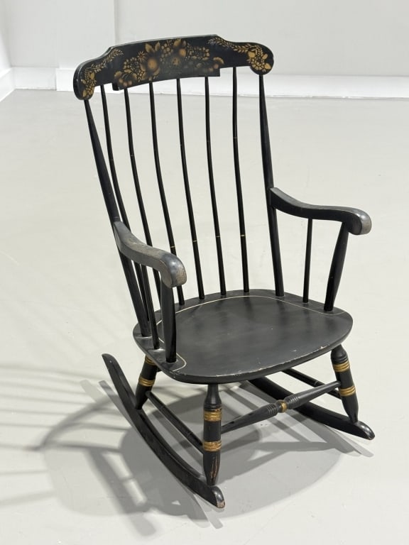 Antique Nichols & Stone Wooden Rocking Chair (1 of 9)
