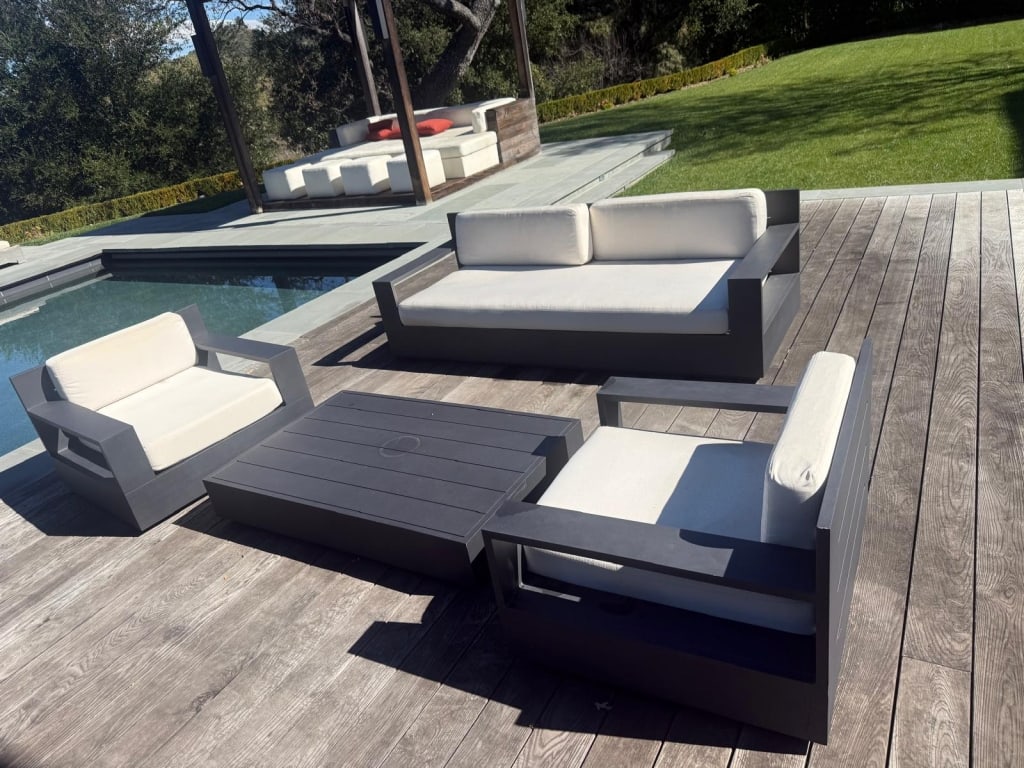 Restoration hardware Marbella aluminum Sofa (1 of 4)