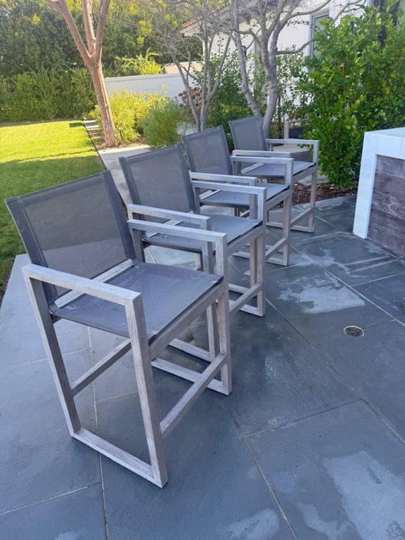 (4) Bar stools restoration hardware - 3