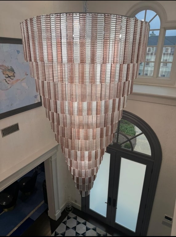 Custom Murano Chandelier: Custom Murano Chandelier Dimensions: 11 foot without the chain in length and 5ft wide at the top. Retail Price 98k PICK UP LOCATION - WEST LA, LOS ANGELES
