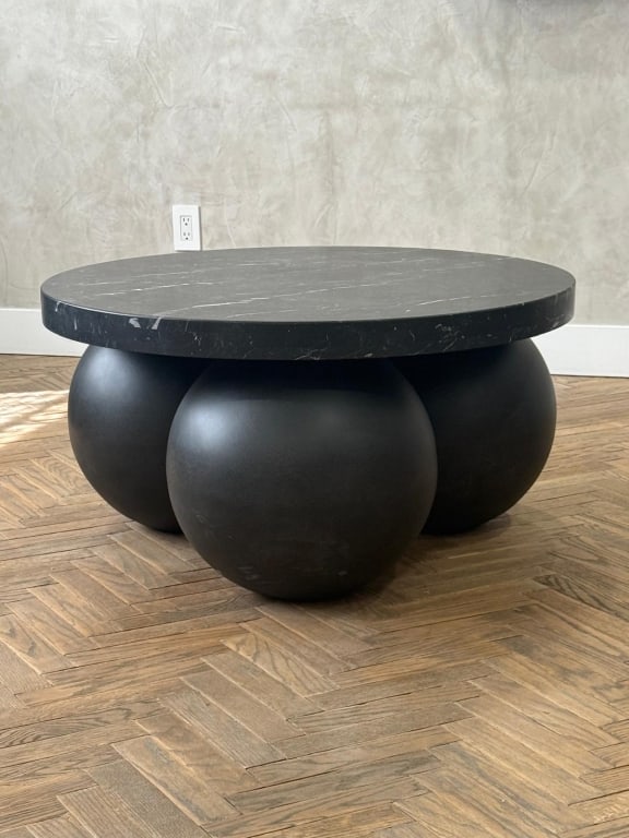 Coffee table Marble top / ceramic spheres - 3
