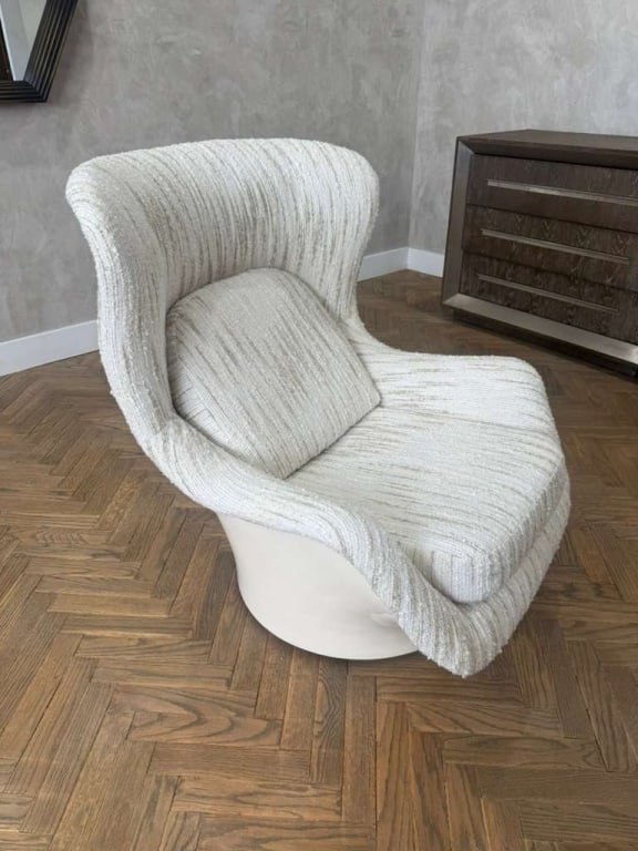 Fiber glass Newly upholstered swivel chair: Fiber glass Newly upholstered swivel chair PICK UP LOCATION - WEST LA, LOS ANGELES