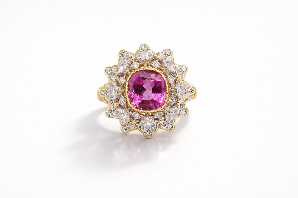 18 Karat Two-Color Gold, Sapphire and Diamond Ring: 18 Karat Two-Color Gold, Sapphire and Diamond Ring, Bucellati