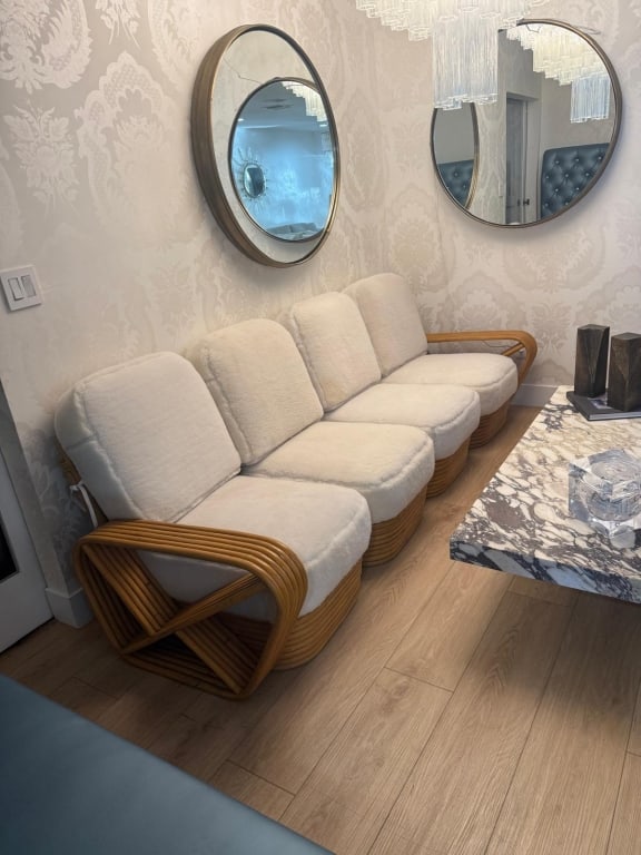 Paul Frankl pretzel bamboo 4 piece sofa (1 of 2)