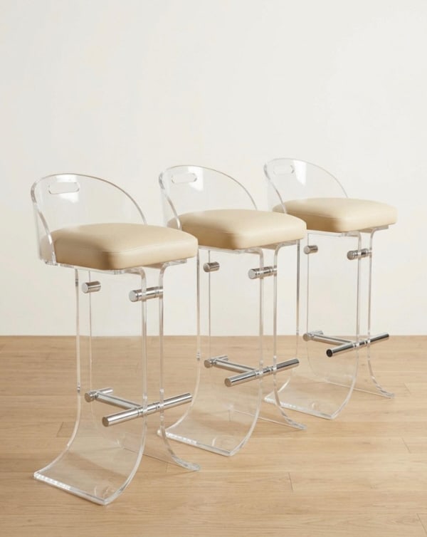 3 vintage lucite "Charles Hollis Jones" bar stools (1 of 2)