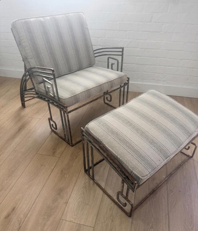 "Marina McDonald" Art deco lounge chair & ottoman: "Marina McDonald" Art deco lounge chair & ottoman Pick up location, West Los Angeles California. All items are coming from LA.