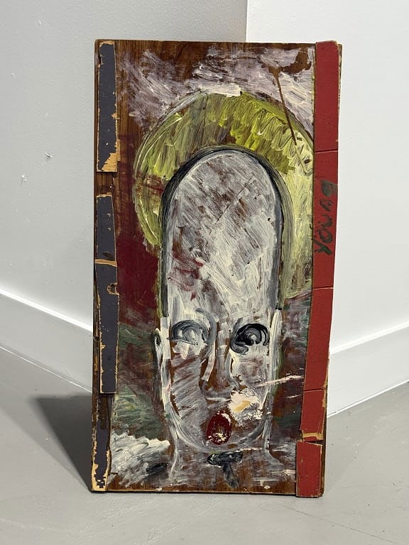 Purvis Young 1943-2010: Purvis Young 1943-2010 Painting. Rare. Measures 32 inches high x 16 inches wide.