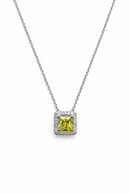 925 Sterling Silver Necklace With Peridot Pendant (1 of 3)
