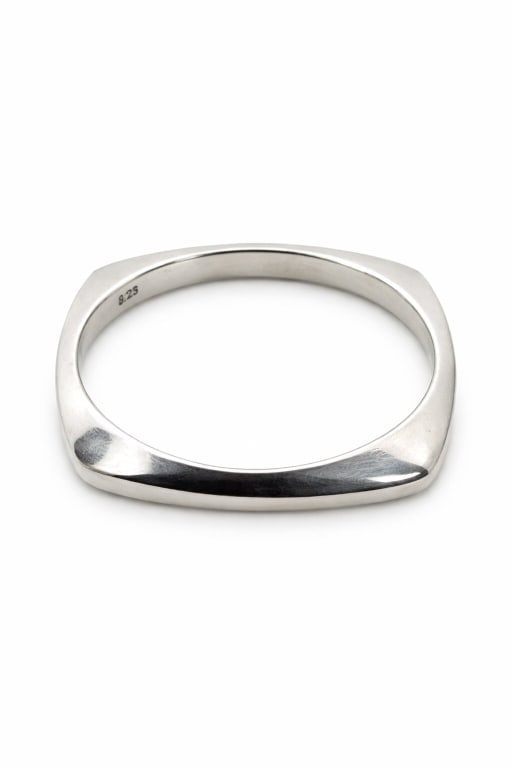 Vintage 925 Sterling Silver Squared Cuff Bracelet: Vintage .925 sterling silver squared cuff bracelet. Stamped '925' on inside. Some surface scratching and signs of wear, otherwise in good condition. Weight 37g