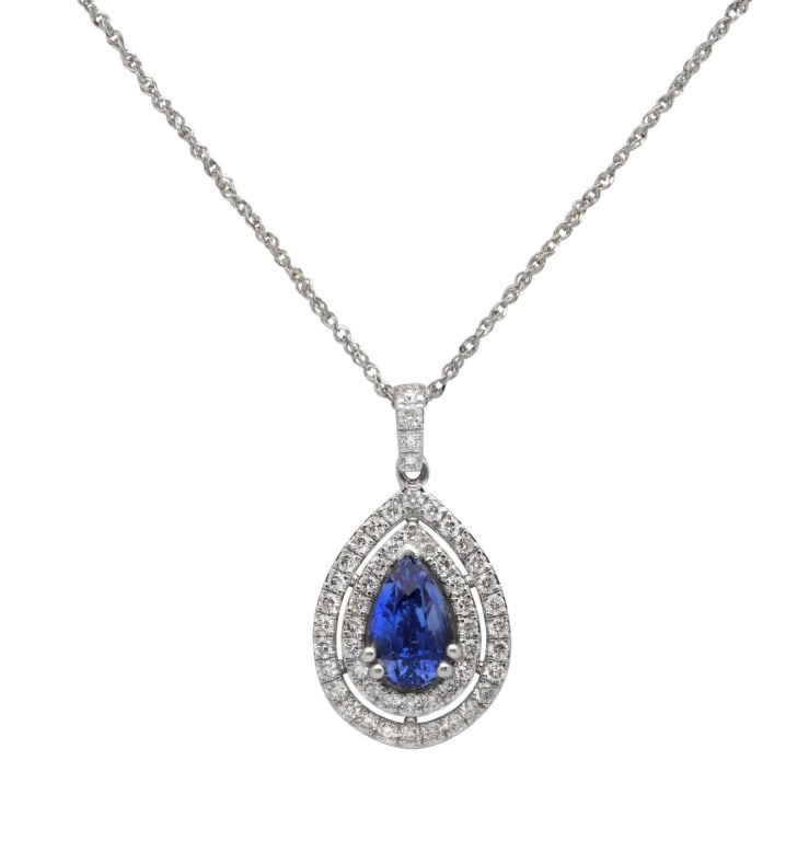 1.94Ct Pear-Shaped Sapphire Necklace (1 of 3)