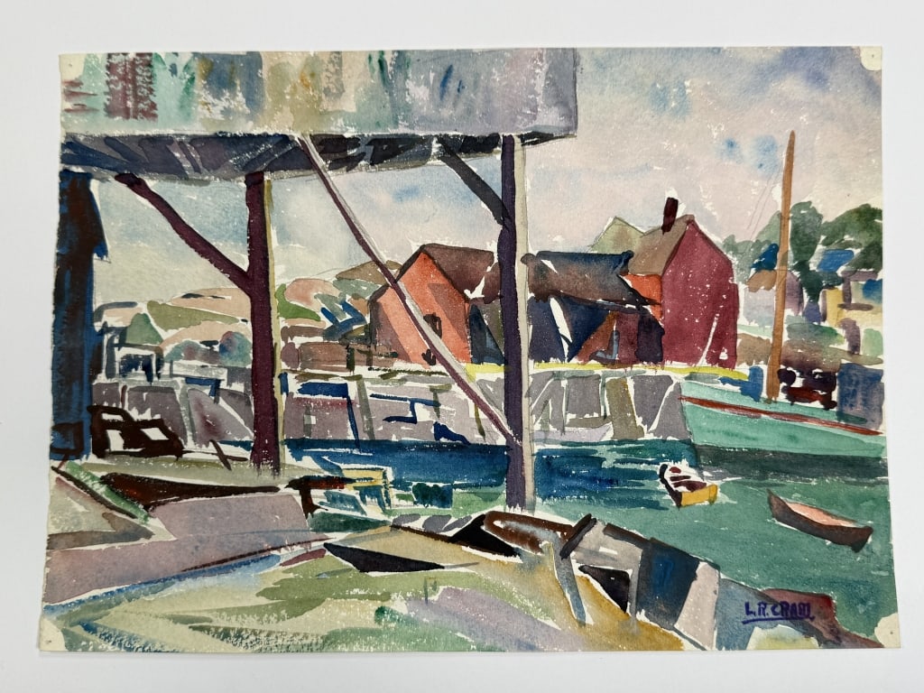 Leighton Cram (1895-1981) Watercolor/Paper (1 of 3)