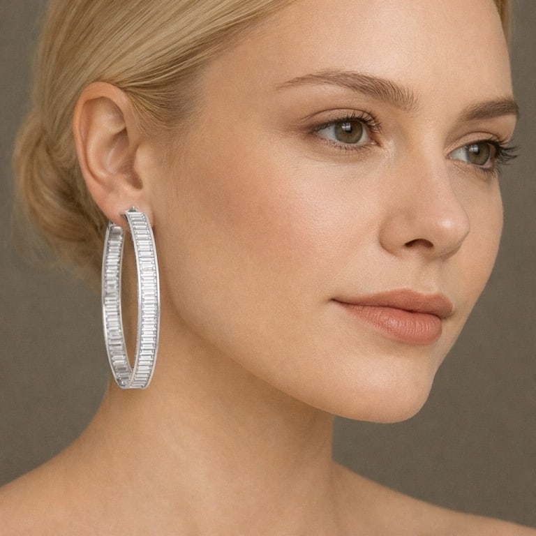 32ct Diamond Hoops - 2