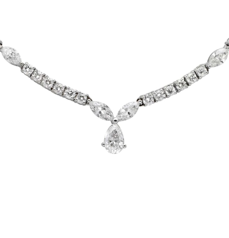 7.51 Ct Diamond Pear Drop Necklace (1 of 3)