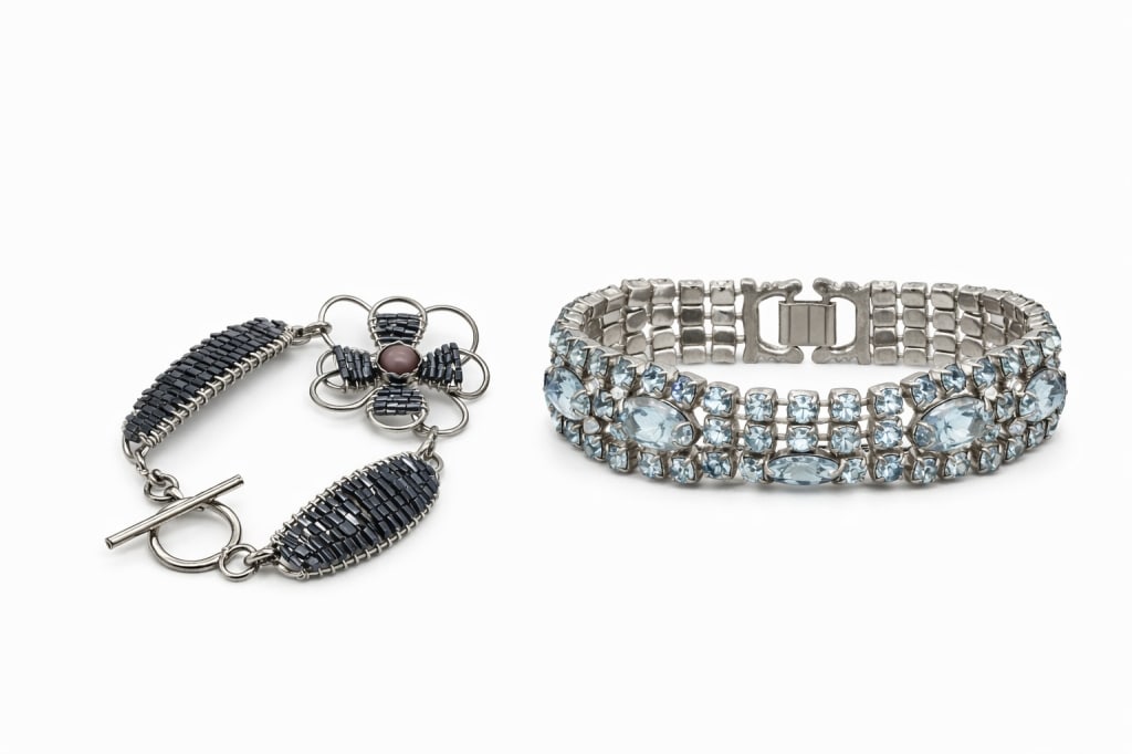 Lot Vintage Costume Gemstone Bracelets (1 of 1)