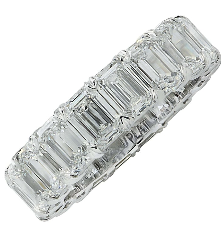 6.54 Carat Emerald Cut Diamond Eternity Band.: 6.54 Carat Emerald Cut Diamond Eternity Band. SKU: 50067 Indulge in the ultimate luxury with the 6.54 Carat Emerald Cut Diamond Eternity Band. This exquisite piece is a stunning fusion of elegance and