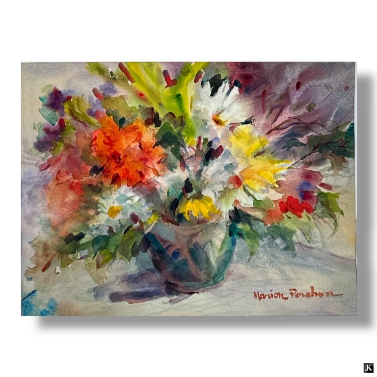 Marion Pershan American Watercolor "Still Life" (1 of 5)