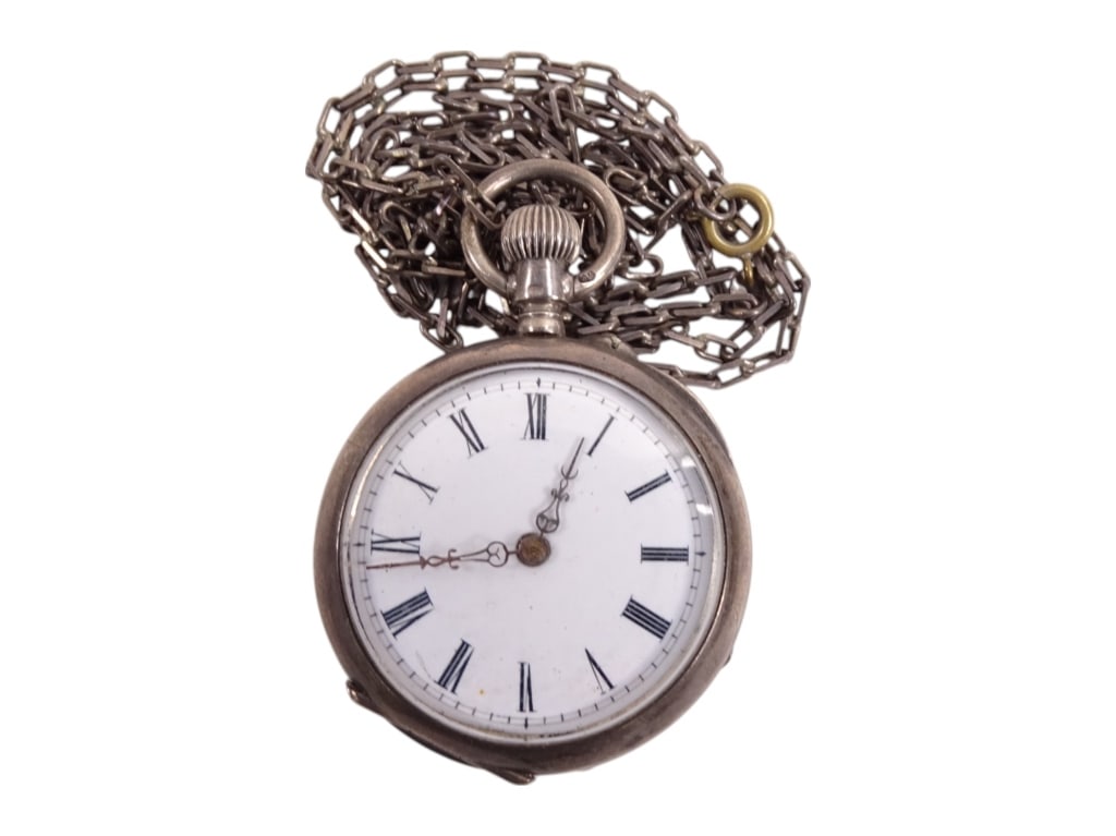 Antique Rementoir Silver Ladies Pocket Watch (1 of 1)
